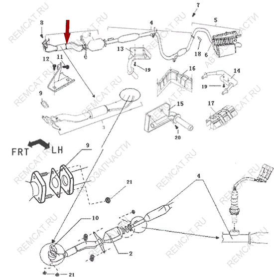 На схеме изображена труба приемная (передняя часть) Brilliance M2, 3091812