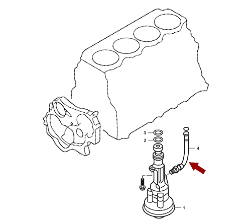 На схеме изображена трубка масляного насоса JMC Baodian, 1018050BB