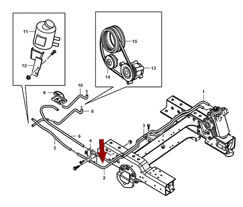 На схеме изображена трубка рулевого редуктора JMC 1052 - выход, 340623002
