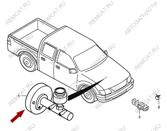 На схеме изображен вакуумный усилитель тормозов JMC Baodian, 3510100D