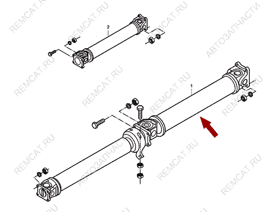 На схеме изображен вал карданный JMC Baodian - задняя часть, в сборе, 220110006