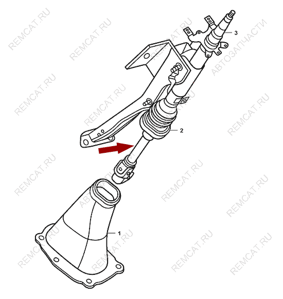 На схеме изображен вал карданный рулевой колонки JMC 1051, 340310010