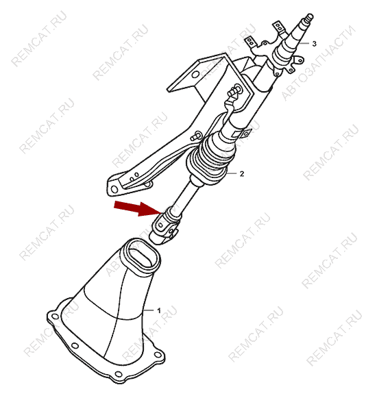 На схеме изображен вал карданный рулевой колонки JMC 1052, 340310010