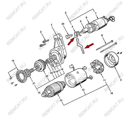На схеме изображена вилка стартера JMC 1032, комплект, 3708202KIT