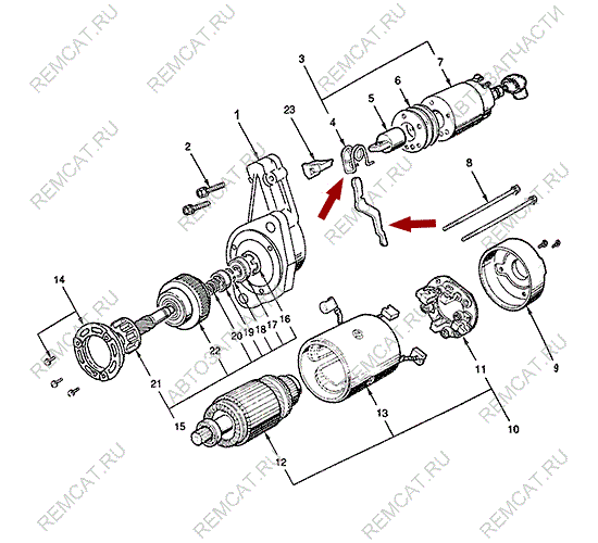 На схеме изображена вилка стартера JMC 1043, комплект, 3708202KIT