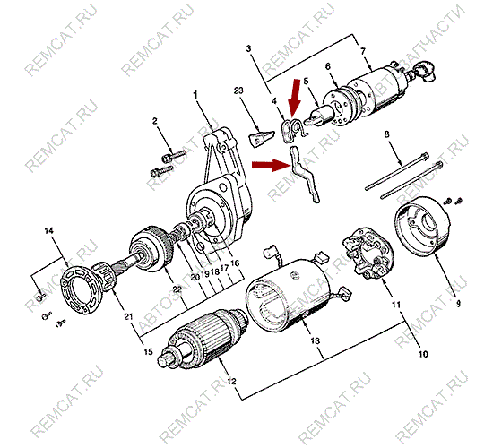 На схеме изображена вилка стартера JMC 1051, комплект, 3708202KIT