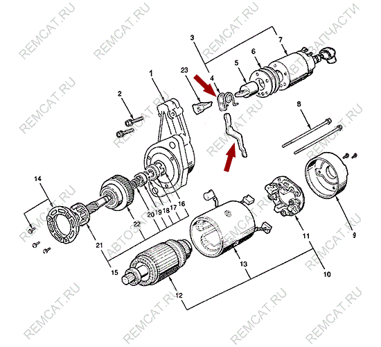На схеме изображена вилка стартера JMC 1052, комплект, 3708202KIT