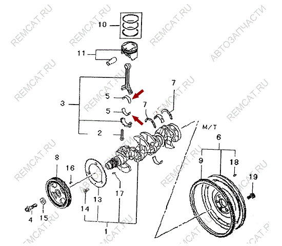 На схеме изображены вкладыши шатунные Brilliance V5 (Бриллианс) – STD, MW300311 