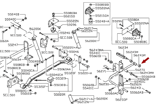 На схеме изображена втулка заднего стабилизатора Ниссан Кабстар (Nissan Cabstar), 562449X50A
