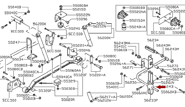 На схеме изображена втулка заднего стабилизатора Ниссан Кабстар (Nissan Cabstar), 546129X201