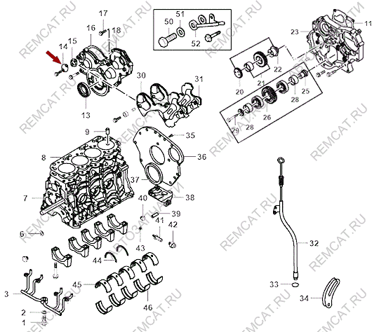 На схеме изображена заглушка крышки передней плиты двигателя JMC 1032, 1002403BB