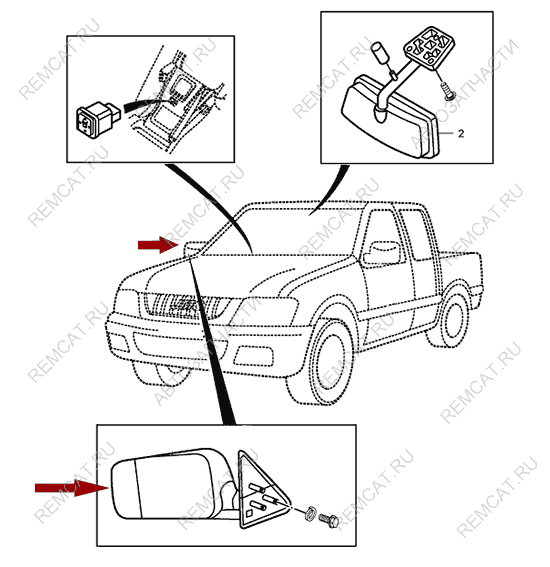 На схеме изображено зеркало боковое JMC Baodian - правое, 820220026