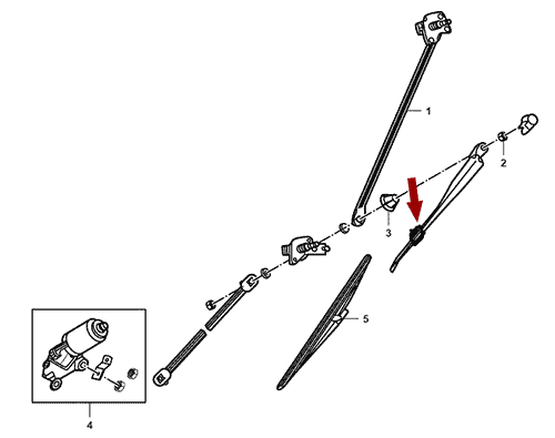 На схеме изображена форсунка (жиклёр) омывателя лобового стекла JMC 1051, 374120002KIT